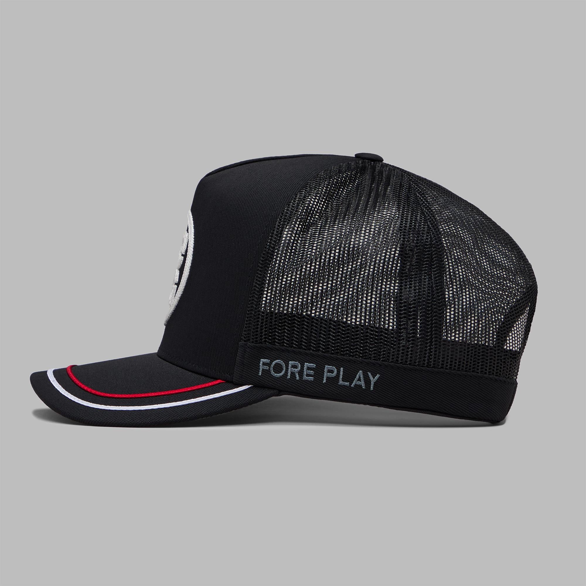 G/FORE Soutache Tall Stretch Twill Trucker Cap Onyx